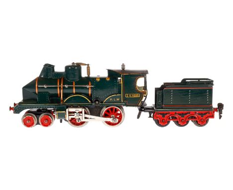 Märklin franz. 2-B Dampflok ”Coupe Vent” E 1020 PLM, Spur 0, uralt, HL, mit Tender, Bremse und v+r, 1 Dachkante leicht besch.