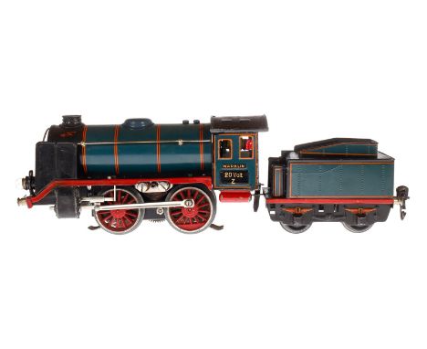 Märklin B-Dampflok R 66/12910, Spur 0, elektr., blau/schwarz, mit Tender, kW und 2 el. bel. Stirnlampen, 1 Lokrad lose, LS tw
