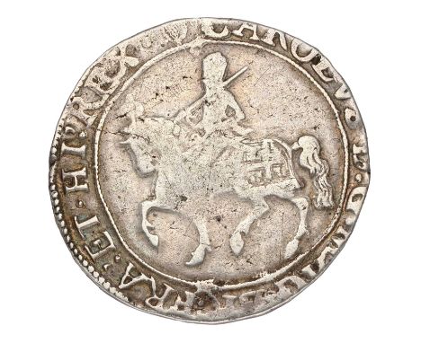 Charles I, Halfcrown, Tower Mint under The King 1625-42, group II, type 2C, 12.98g, mm. harp, oval draped shield with CR at s