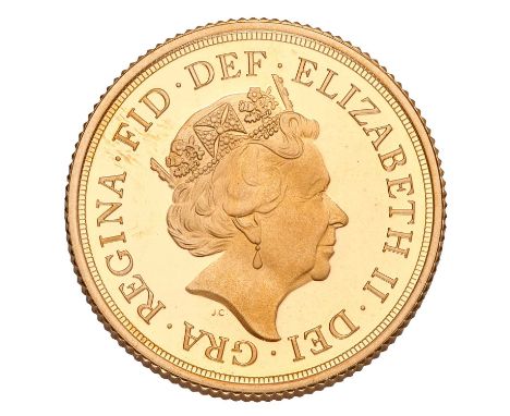 Elizabeth II, Proof Sovereign 2015; fifth portrait, first edition; encapsulated and boxed with certificate and outer cardboar