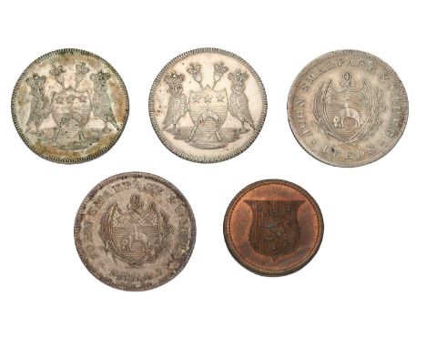 4x Yorkshire, Leeds, Silver Shilling Tokens, comprising (2x) Smalpage and Lumb Shillings 1811 and 1812, both obv. shield of a