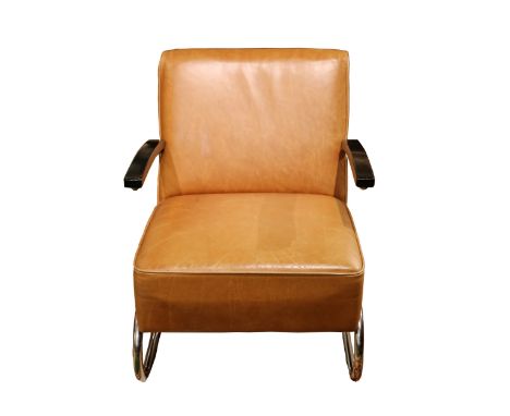 Three Thonet armchairsOriginal Thonet by Marcel Breuer Cantilever Tubular Steel Armchair&nbsp;Model S411, Bauhaus.&nbsp;Micha