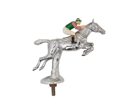 To be sold without reserve Property of a Gentleman&nbsp; 20th Century A cast metal automobile mascot of a jockey on horseback