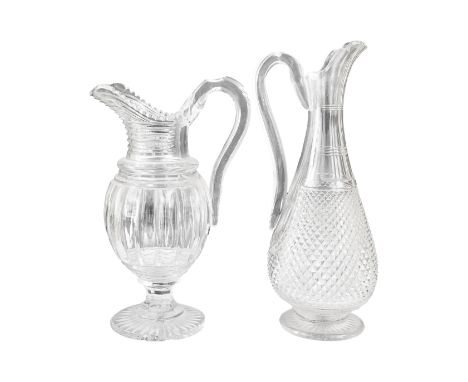 To be sold with no reserve Property of a Lady&nbsp; 20th Century Two cut glass vessels [a] One wine decanter, with a crack [b