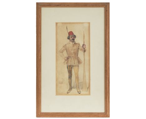 Jean de Paleologu (1855 - 1942) Two costume designs Watercolour on paper [a] A gentleman in historical dress [b] A gentleman 