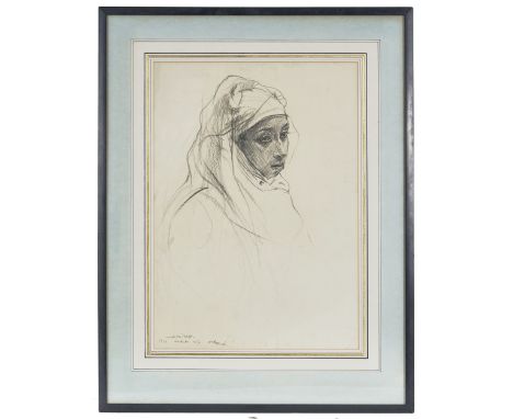 Philip Alexius László de Lombos MVO RBA (1869 - 1937) A portrait of a Moroccan girl Graphite on paper Inscribed and dated low