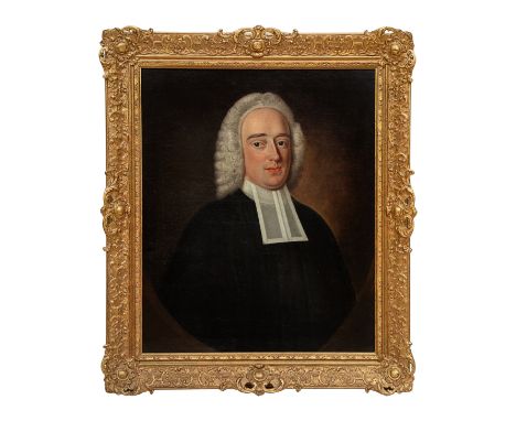 British School 18th Century Portrait of a clergyman Oil on canvas&nbsp; Dimensions: (Canvas) 31.5 in. (H) x 25 in. (W) (Frame