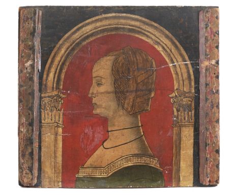 Italian School, Renaissance style circa 1600 A set of 10 profile portraits of lady's of bearing, set within an architectural 