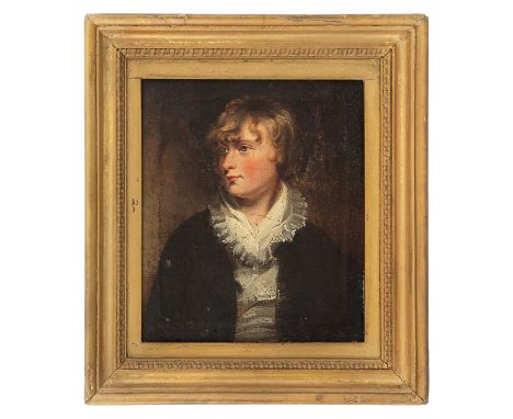 Victorian A portrait of a young boy Oil on canvas&nbsp; Dimensions: (Canvas) 8.5 in. (H) x 7.5 in. (W) (Frame) 13 in. (H) x 1