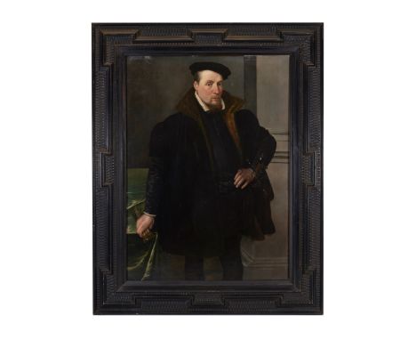 Martin de Vos (1532 - 1603) A portrait of a gentleman Oil on panel Signed middle right, 'AD VOS F' Inscribed upper left, 'ÆTA