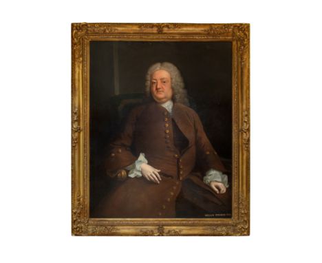 Circle of Thomas Hudson, Three-quarter length portrait of William Osborne, Esq. Oil on canvas&nbsp; Dimensions: (Canvas) 47.2