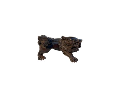 Two Japanese carved wood netsuke, one signed [a] Turtles in a spherical configuration [b] A Kylin&nbsp; Dimensions: (Kylin) 1