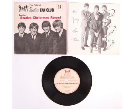 A rare original ' Official Beatles Fan Club ' Christmas Flexi Disc 33 1/3&nbsp; record ' Another Beatles' Christmas Record '.