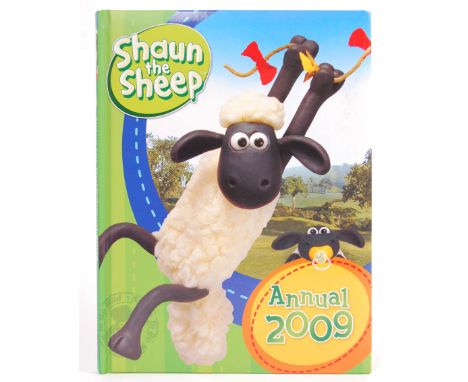 An Aardman Animations Shaun The Sheep 2009 annual - signed to the inside by Shaun The Sheep writer and director Richard ' Gol