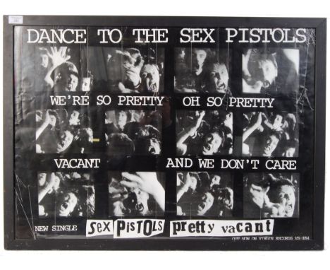 A rare vintage Sex Pistols ' Dance To The Sex Pistols ' Pretty Vacant single promotional music poster. ' New Single - Out Now