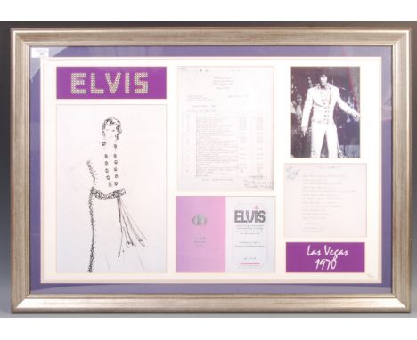 An Elvis Presley Enterprises official Limited Edition (90/1000) ' Las Vegas 1970 ' memorabilia presentation. Featuring variou