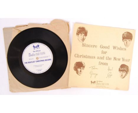 A rare original ' Official Beatles Fan Club ' Christmas Flexi Disc 33 1/3&nbsp; record ' The Beatles' Christmas Record '. c19