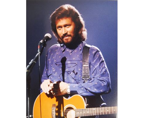 Barry Gibb - English Singer, Songwriter and Producer - member of The Bee Gees - autographed signed 8x10" colour photograph of