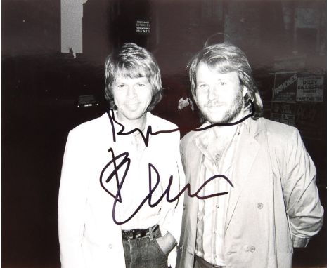 Abba -&nbsp;Björn Ulvaeus &amp;&nbsp;Benny Andersson autographed 8x10" photograph of the pair. Signed neatly in black marker 