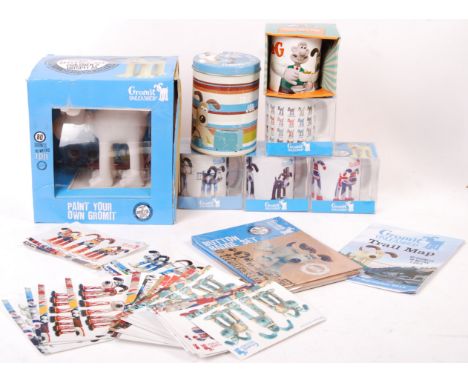 A collection of assorted Aardman Animation The Grand Appeal 'Gromit Unleashed' merchandise to include; collectable figurine '