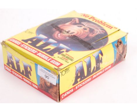 An original vintage Topps Alf trading cards stickers bubble gum cards trade pack of 48 in original box. Contents unchecked.