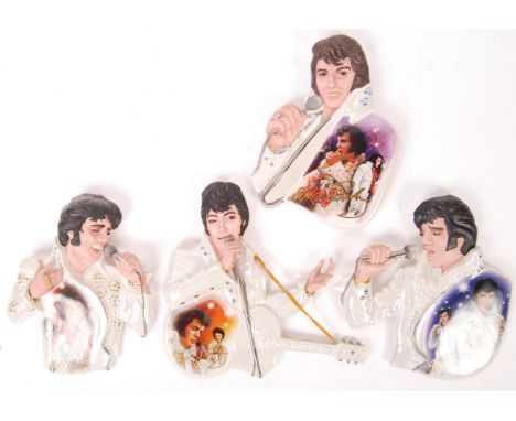 A complete set of four Bradford Exchange made ceramic Elvis Presley wall plaques from the ' Elvis Live On Stage ' series to i