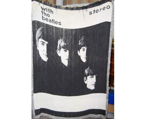 A vintage style contemporary ' With The Beatles ' LP album cover woven throw / blanket - depicting the famous black and white