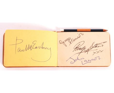 An interesting 1960's small autograph book, containing a set of Beatles autographs. Largely believed to contain the genuine s