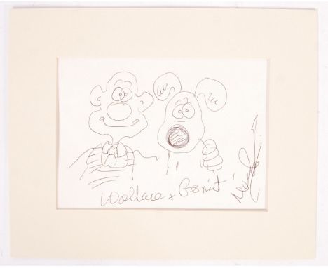 An original sketch by Aardman Animations film maker Nick Park . The sketch of his most famous duo - Wallace &amp; Gromit. Dra