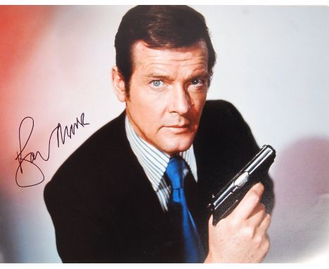 Sir Roger Moore (1927-2017) - James Bond 007 - signed 16x12" colour photograph of Moore in a head and shoulders pose, with gu