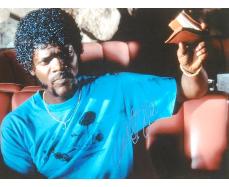 Samuel L Jackson - American Actor &amp; Producer - rare hand signed 11x14" colour photograph of Jackson as Jules in ' Pulp Fi