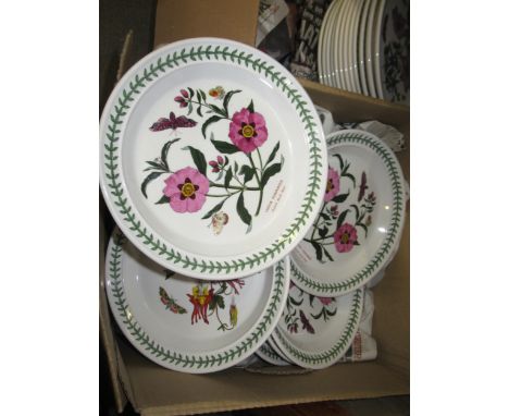 Quantity of Portmeirion Botanic Garden and Pomona pattern ceramicsSome of the plates have been used, scratches visible. Could