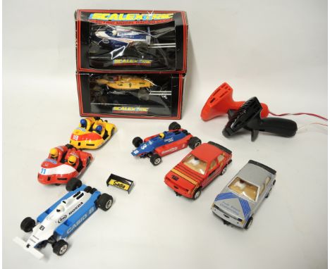 Quantity of Scalextric cars, track and other accessories
