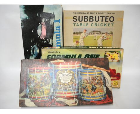 Subbuteo table cricket game, Club edition, in original box, together with three other boxed games
