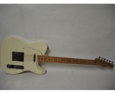 Fender ' Made in Mexico ' Telecaster with maple neck and fingerboard, finished in white, Serial No. NN2126110Electric pick up