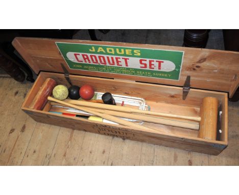 Jaques wooden cased croquet set