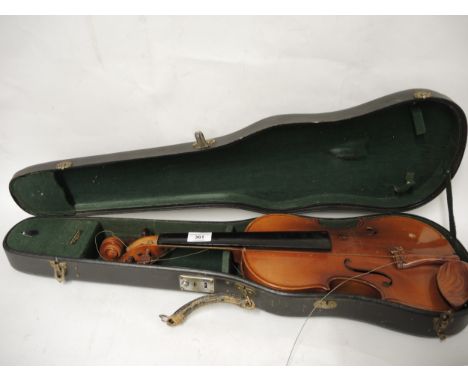20th Century violin ' Imported 1964 by Lesley Sheppard, Haywards Heath, Sussex ', with 14in two piece back, in fitted case