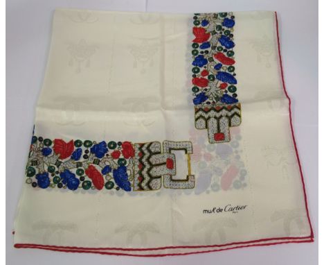 Must de Cartier, Paris, silk scarf, 43cm squareIn very good condition