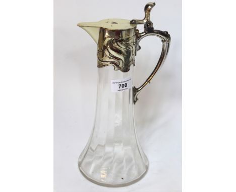 WMF silver plated and glass claret jug, 30cm high