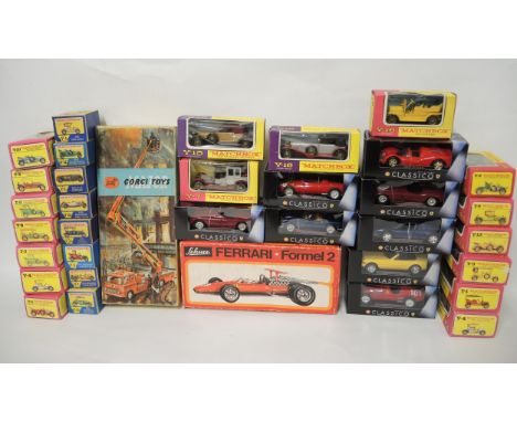 Corgi Major Simon Snorkel fire engine in original box, Schuco Ferrari Formel 2 model racing car in original box, together wit