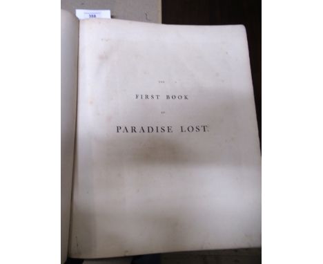 Late 18th Century Folio volume ' The First Book of Paradise Lost ', with engravings by Bartolozzi, dated 1792