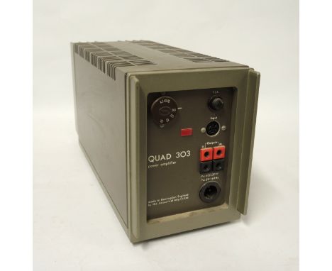 Quad 303 amplifier and 33 controller, together with a pair of Goodmans speakers and miscellaneous related accessories, manual