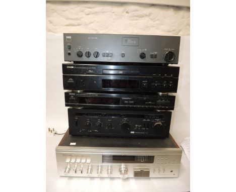 Nad 3130 stereo amplifier, together with four other various amplifiers, tuners and CD player by Sansui and Realistic