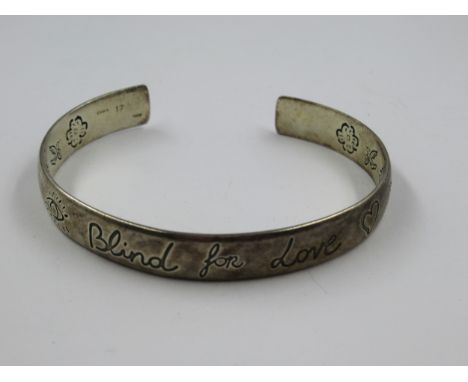 Gucci, silver ' Blind for Love ' bangle