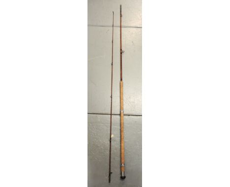 B. James &amp; Son, Richard Walker Mark IV two piece split cane fishing rod in a cloth bag