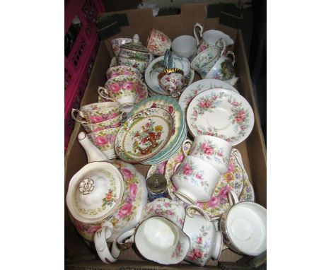 Quantity of various tea cups and saucers including Paragon, Royal Albert, Copeland etc.Has been used but generally in good co
