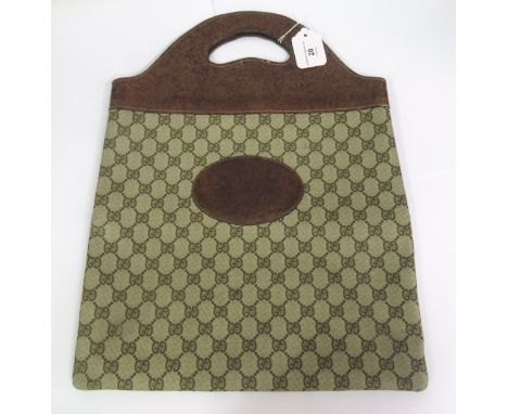Gucci leather and canvas bag, 45 x 34cm