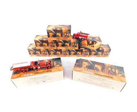 Matchbox Fire Engine Series die cast vehicles, boxed, including 1930 Ahrens-Fox and a 1936 Leyland Cub FK-7 fire engine. (10)