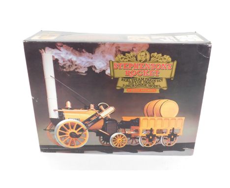 A Hornby OO gauge model of Stephensons Rocket Real Steam Train Set with track, G100-9140, boxed