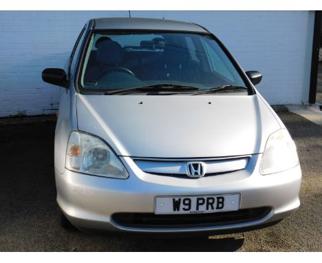 Honda Civic MAX, registration W9 PRB, 1396cc, petrol, silver, four door hatchback, first registered September 2001, mileage u